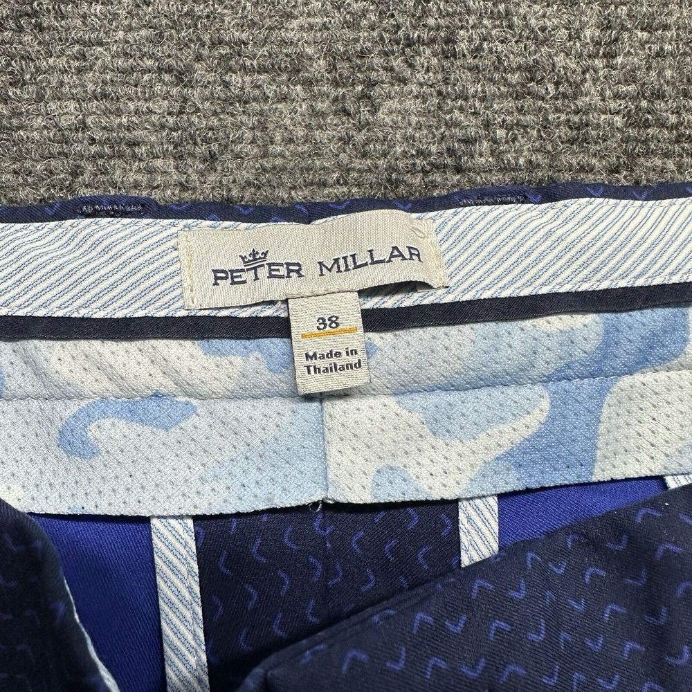 Peter Millar Crown Sport Shorts Mens 38 Blue Geometric AOP Golf Performance - Picture 3 of 11